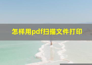 怎样用pdf扫描文件打印