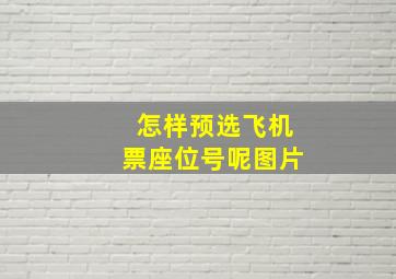 怎样预选飞机票座位号呢图片