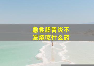 急性肠胃炎不发烧吃什么药