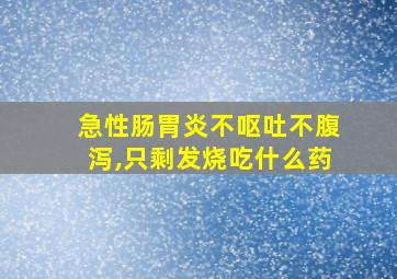 急性肠胃炎不呕吐不腹泻,只剩发烧吃什么药