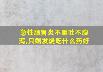 急性肠胃炎不呕吐不腹泻,只剩发烧吃什么药好