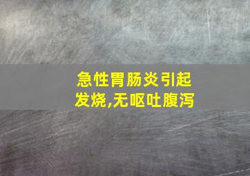 急性胃肠炎引起发烧,无呕吐腹泻