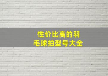 性价比高的羽毛球拍型号大全