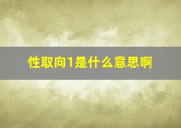 性取向1是什么意思啊