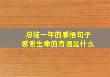 总结一年的感悟句子感谢生命的寄语是什么