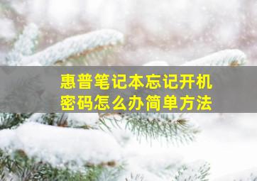 惠普笔记本忘记开机密码怎么办简单方法