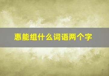 惠能组什么词语两个字