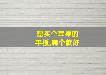 想买个苹果的平板,哪个款好