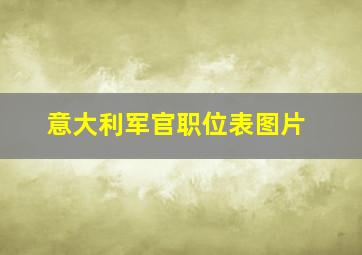 意大利军官职位表图片