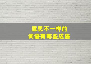 意思不一样的词语有哪些成语