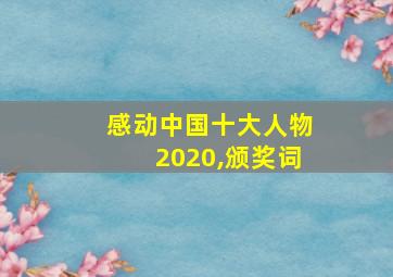 感动中国十大人物2020,颁奖词