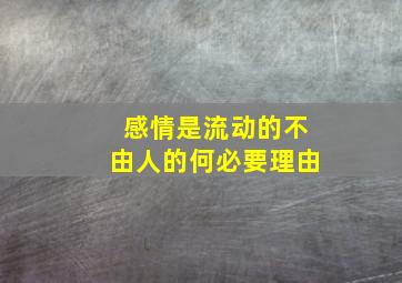 感情是流动的不由人的何必要理由