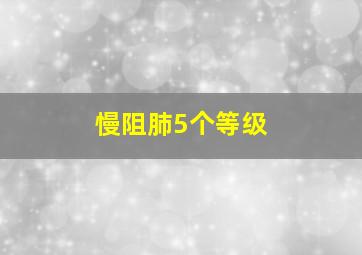 慢阻肺5个等级