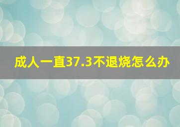 成人一直37.3不退烧怎么办