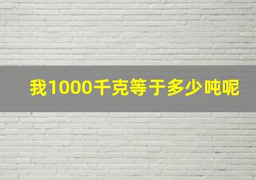 我1000千克等于多少吨呢