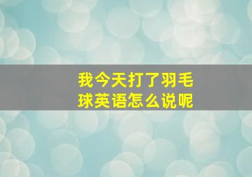 我今天打了羽毛球英语怎么说呢