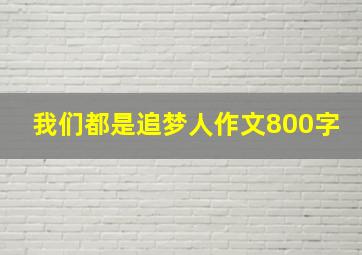 我们都是追梦人作文800字