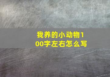 我养的小动物100字左右怎么写