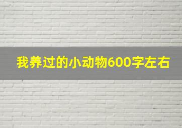 我养过的小动物600字左右