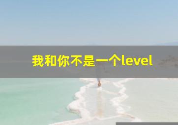 我和你不是一个level