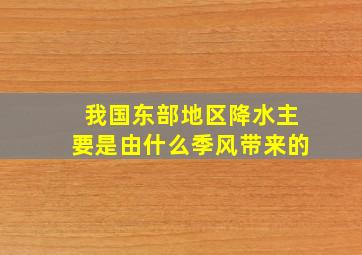 我国东部地区降水主要是由什么季风带来的