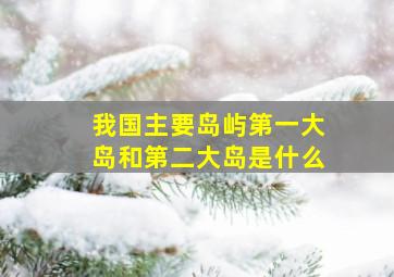 我国主要岛屿第一大岛和第二大岛是什么