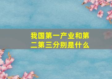 我国第一产业和第二第三分别是什么