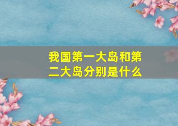 我国第一大岛和第二大岛分别是什么