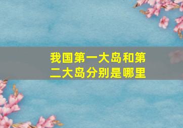 我国第一大岛和第二大岛分别是哪里