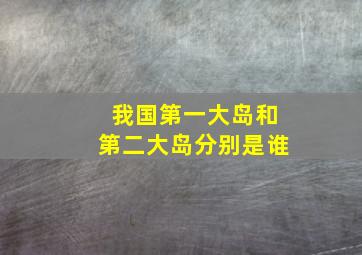 我国第一大岛和第二大岛分别是谁