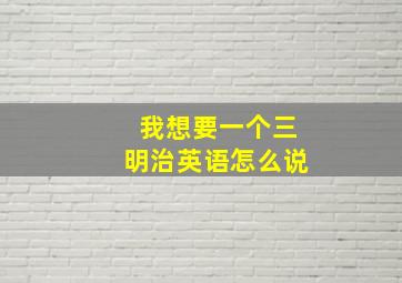 我想要一个三明治英语怎么说