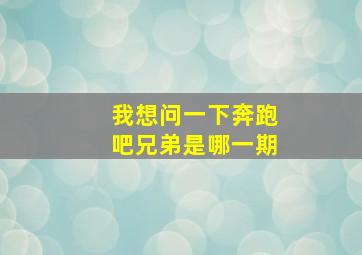 我想问一下奔跑吧兄弟是哪一期