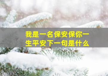 我是一名保安保你一生平安下一句是什么