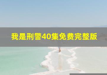 我是刑警40集免费完整版