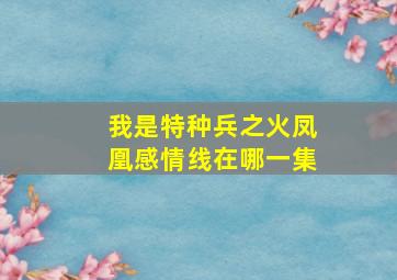 我是特种兵之火凤凰感情线在哪一集