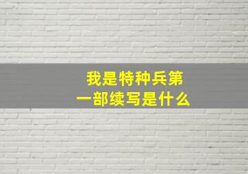 我是特种兵第一部续写是什么