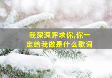 我深深呼求你,你一定给我做是什么歌词