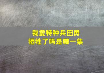 我爱特种兵田勇牺牲了吗是哪一集