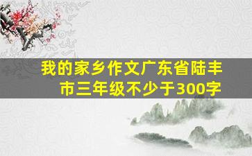 我的家乡作文广东省陆丰市三年级不少于300字