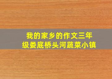 我的家乡的作文三年级娄底桥头河蔬菜小镇