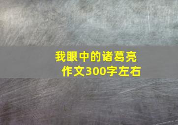 我眼中的诸葛亮作文300字左右