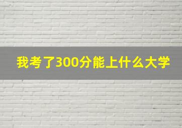 我考了300分能上什么大学