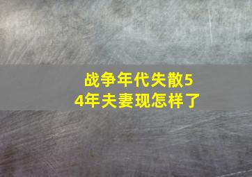 战争年代失散54年夫妻现怎样了