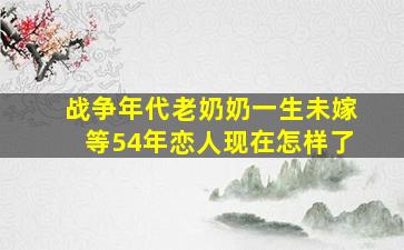 战争年代老奶奶一生未嫁等54年恋人现在怎样了