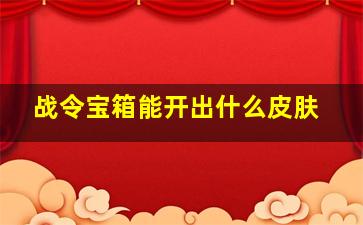 战令宝箱能开出什么皮肤