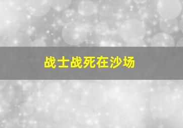 战士战死在沙场