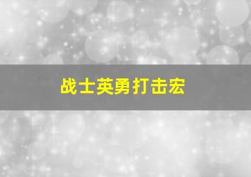 战士英勇打击宏