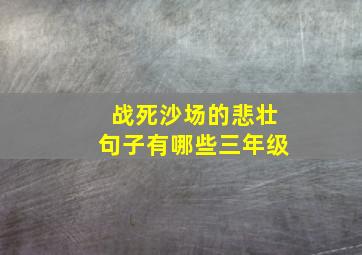 战死沙场的悲壮句子有哪些三年级