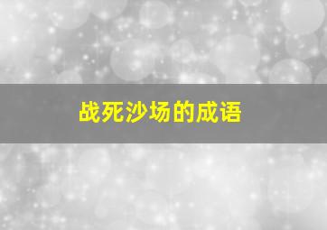 战死沙场的成语