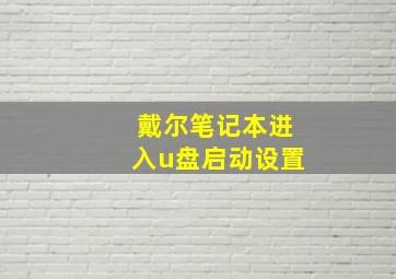 戴尔笔记本进入u盘启动设置